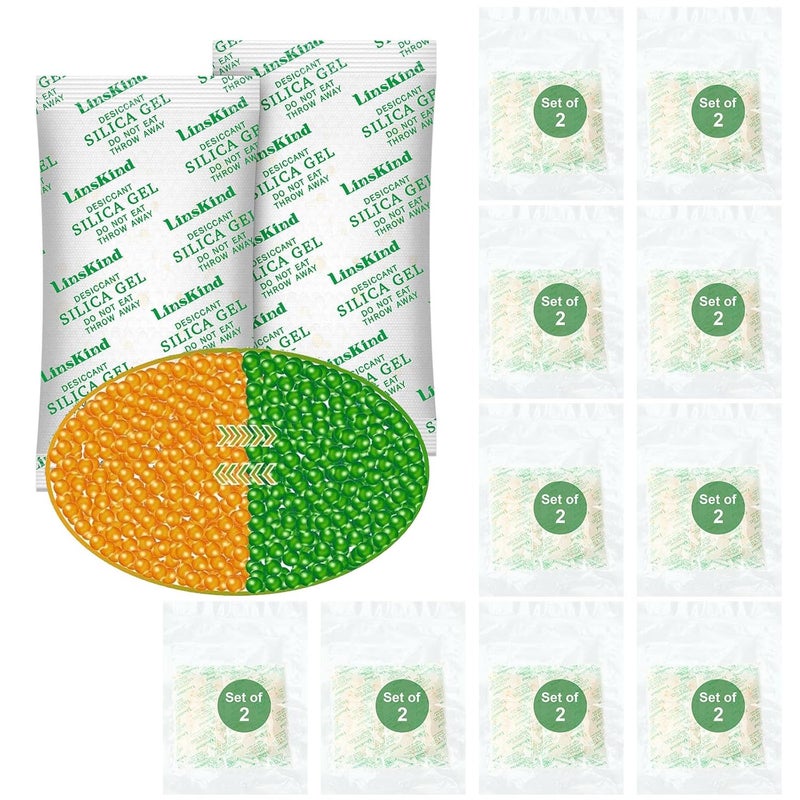 LinsKind Store 50 Gram [20 Packets] Food Grade Silica Gel Packets, Moisture Absorbers for Moisture Control - Protects Items from Moisture Damage - Image 1